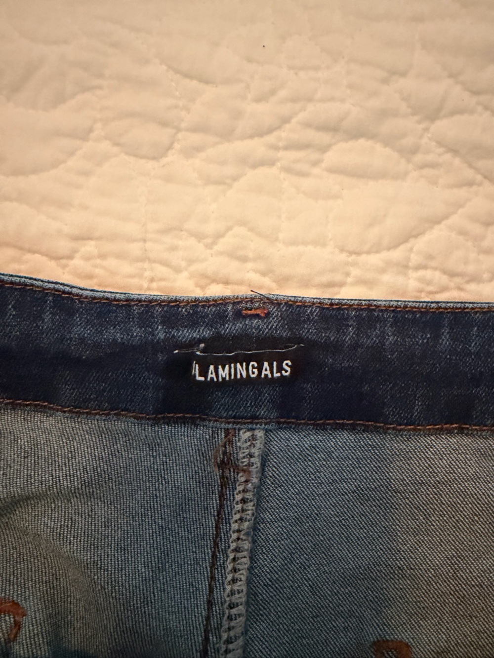 Flamingals Dark Blue Cropped Jean with Tie Waist - Picture 3 of 5